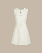 Apricot Sleeveless Jacquard Mini Dress 05