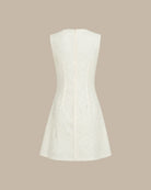 Apricot Sleeveless Jacquard Mini Dress 06