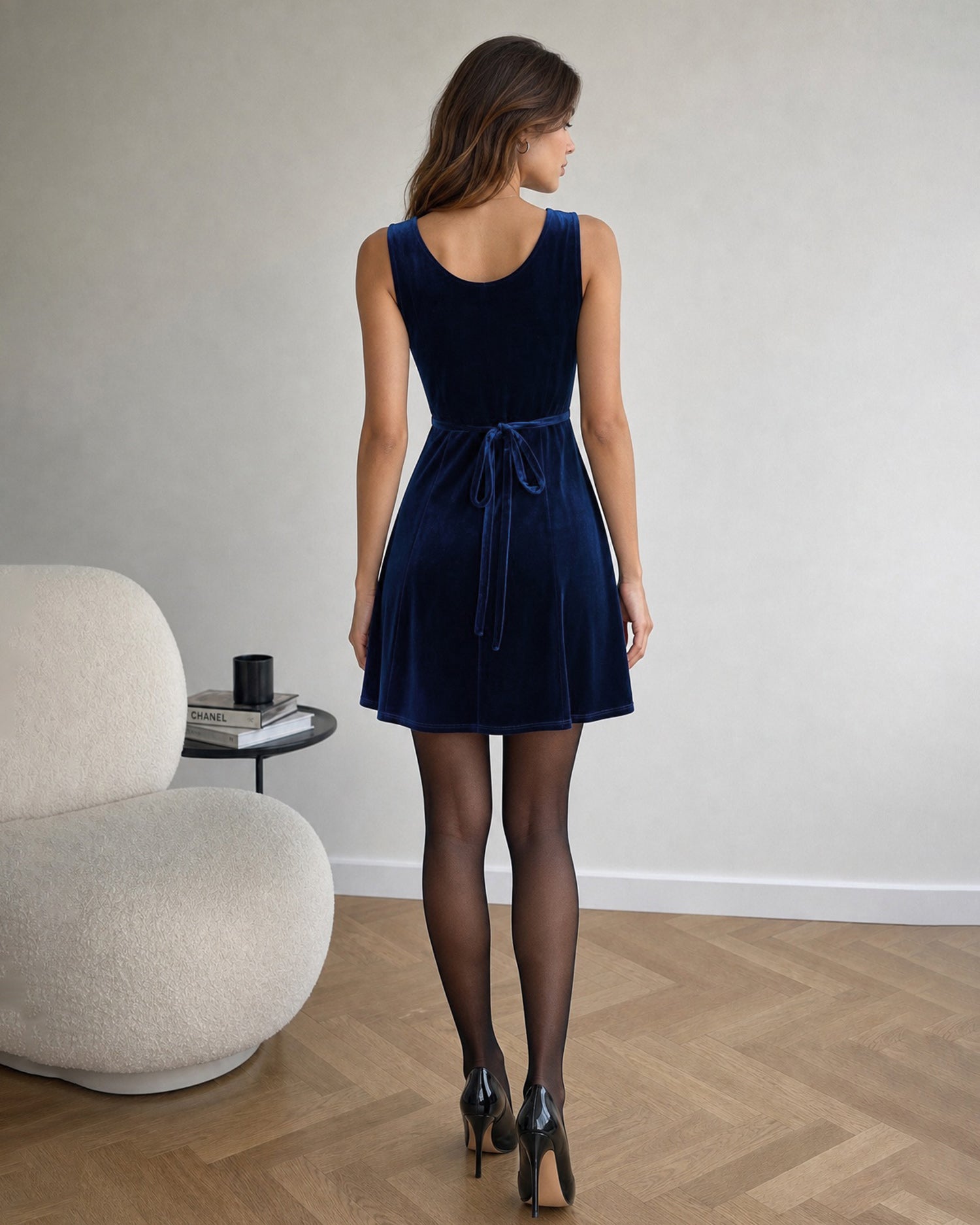 Women's Knitted Polyester Mini Dresses - RIHOAS - 04