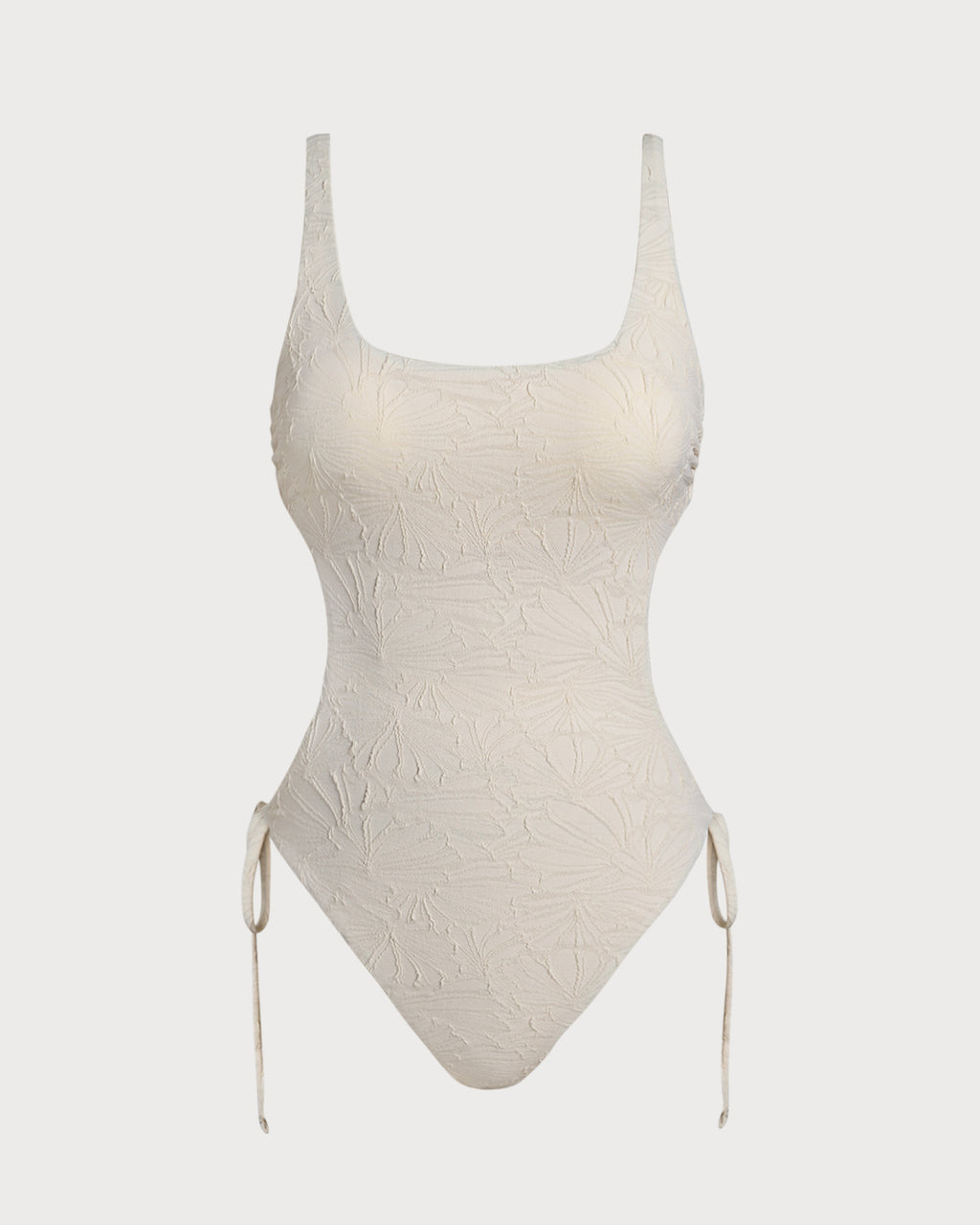 Women's Knitted Polyester One-Piece Swimsuit Off White One-Pieces - RIHOAS