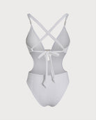 Women's Knitted Polyester One-Piece Swimsuit One-Pieces - RIHOAS