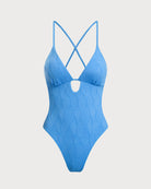 Women's Knitted Polyester One-Piece Swimsuit One-Pieces - RIHOAS