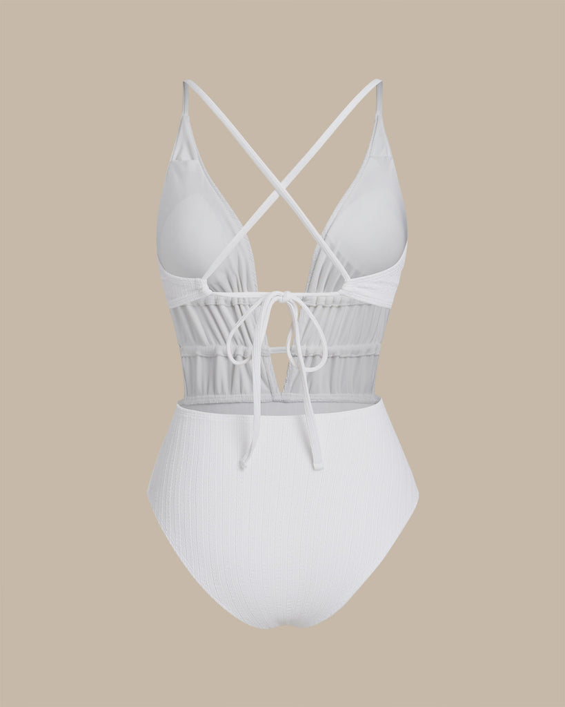 Women's Knitted Polyester One-Piece Swimsuit One-Pieces - RIHOAS