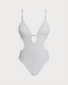 Women's Knitted Polyester One-Piece Swimsuit One-Pieces - RIHOAS