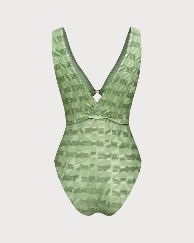 Women's Knitted Polyester One-Piece Swimsuit One-Pieces - RIHOAS