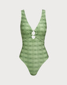 Women's Knitted Polyester One-Piece Swimsuit One-Pieces - RIHOAS