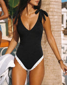 Women's Knitted Polyester One-Piece Swimsuit - RIHOAS - 01