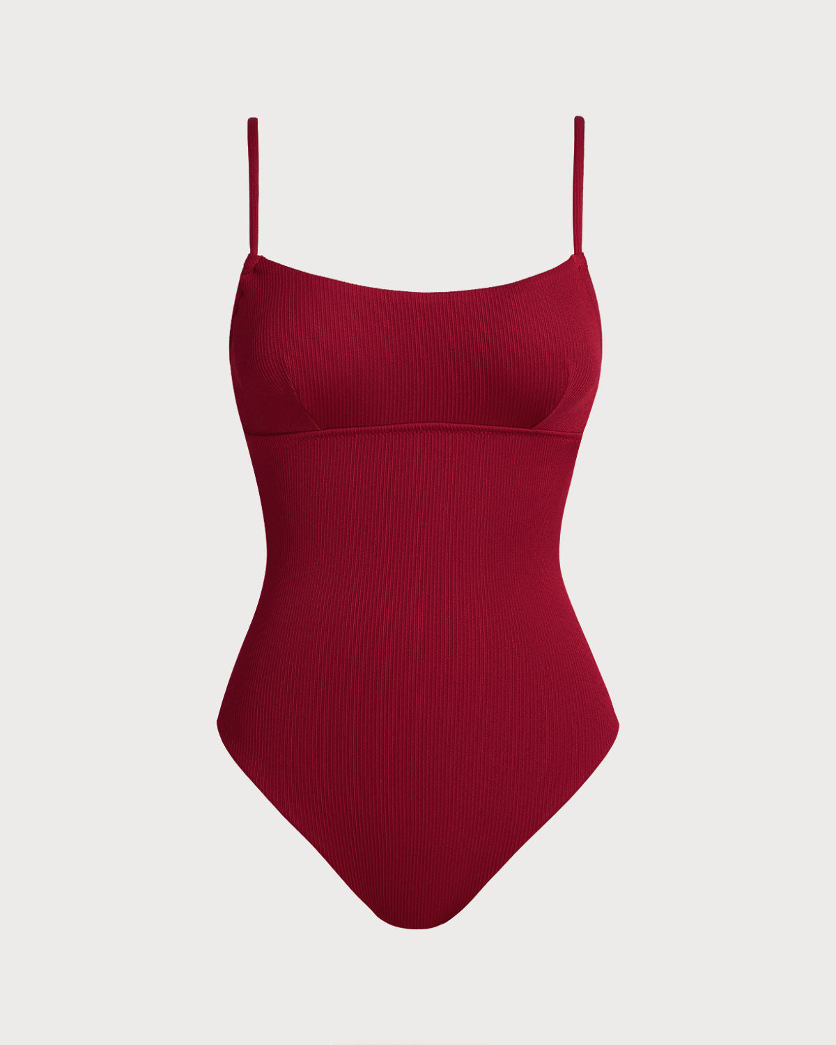 Women's Knitted Polyester One-Piece Swimsuit Red One-Pieces - RIHOAS