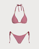 Women's Knitted Polyester Reversible Bikini Set Bikinis - RIHOAS