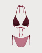 Women's Knitted Polyester Reversible Bikini Set Bikinis - RIHOAS