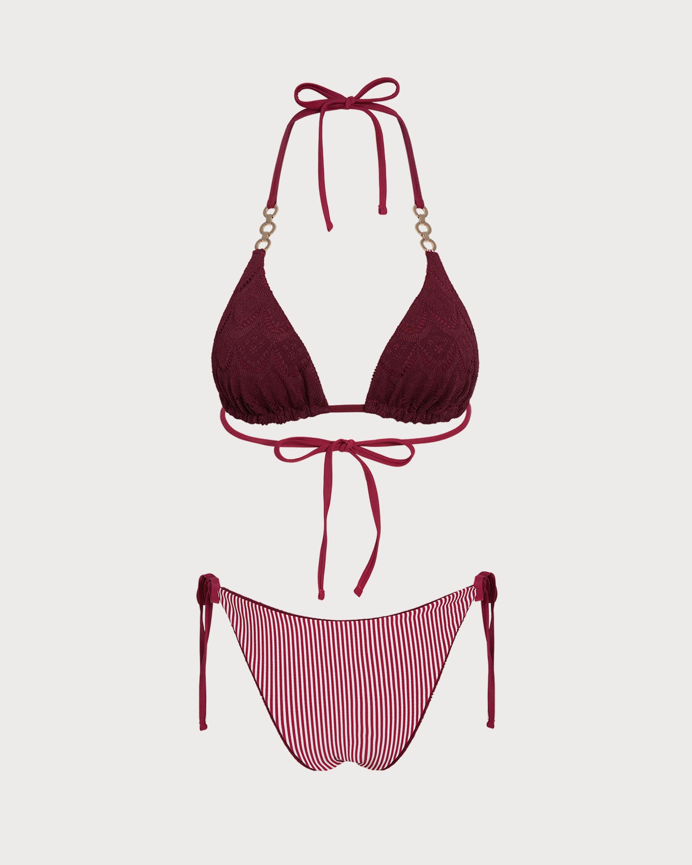 Women's Knitted Polyester Reversible Bikini Set Bikinis - RIHOAS