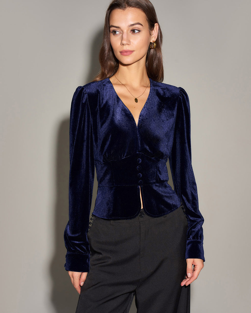 Women's Knitted Polyester Shirt Tops - RIHOAS
