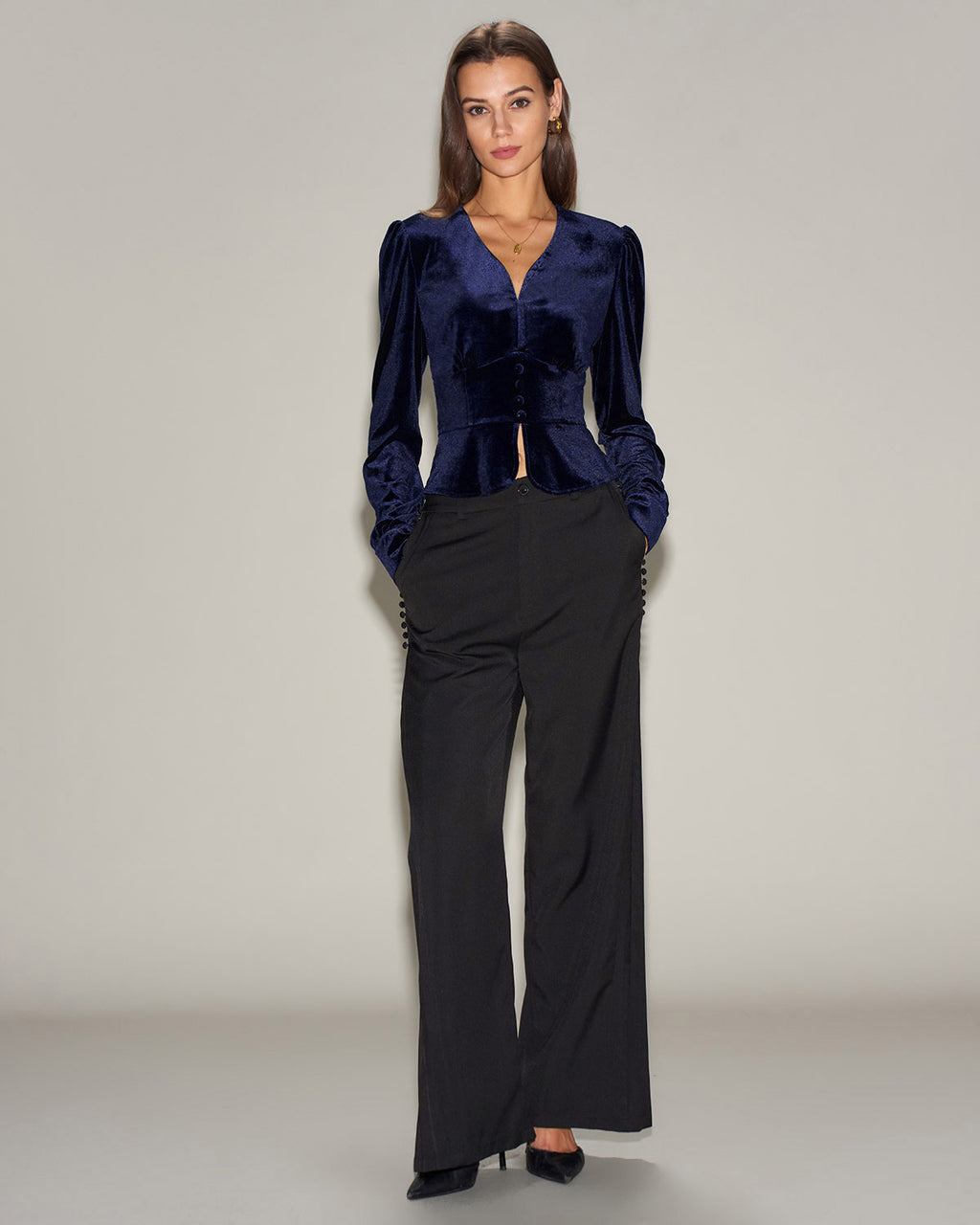 Women's Knitted Polyester Shirt Tops - RIHOAS
