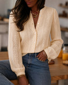 Women's Knitted Polyester Shirt - RIHOAS