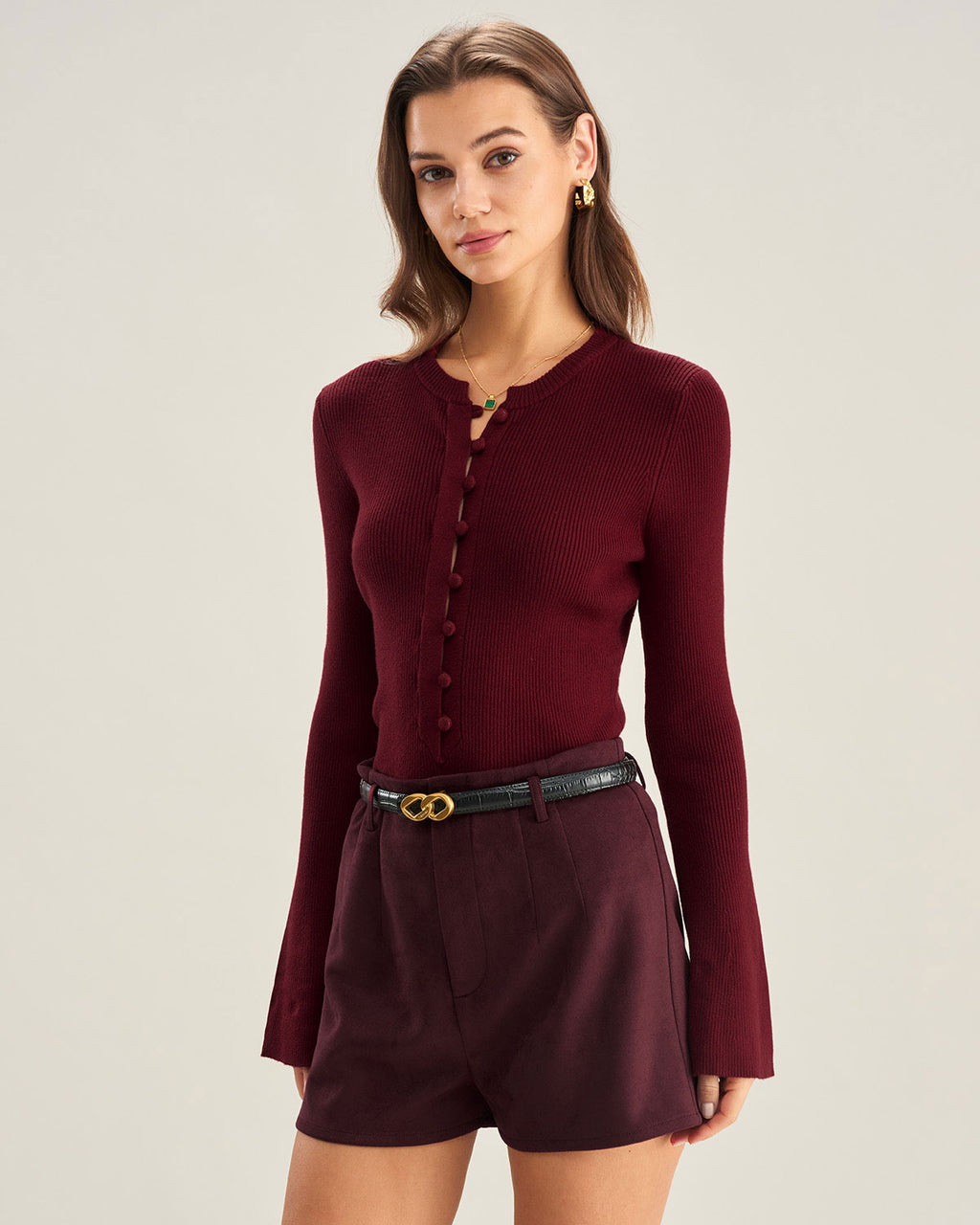 Women's Knitted Polyester Shorts Bottoms - RIHOAS
