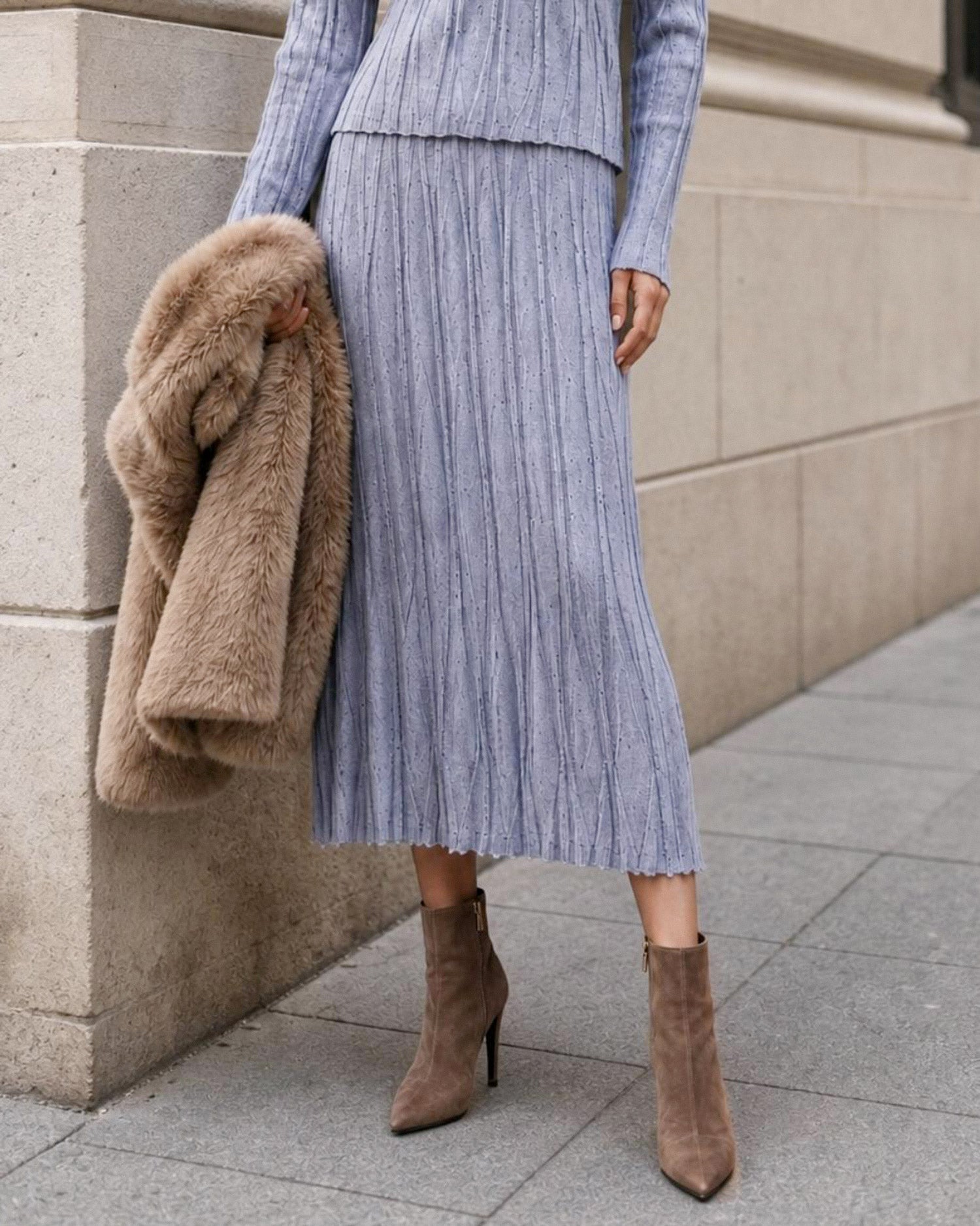 Women's Knitted Polyester Skirt - RIHOAS