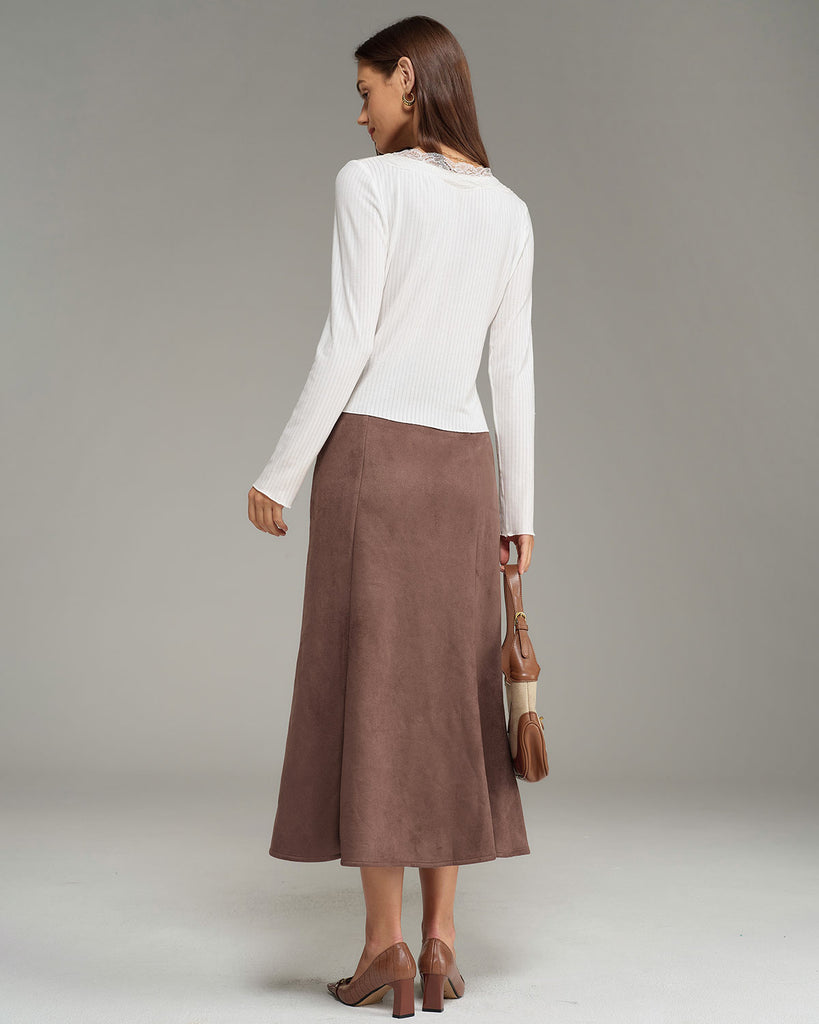 Women's Knitted Polyester Skirt Bottoms - RIHOAS