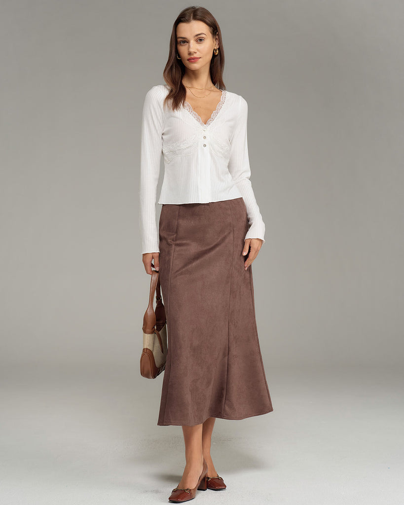 Women's Knitted Polyester Skirt Bottoms - RIHOAS