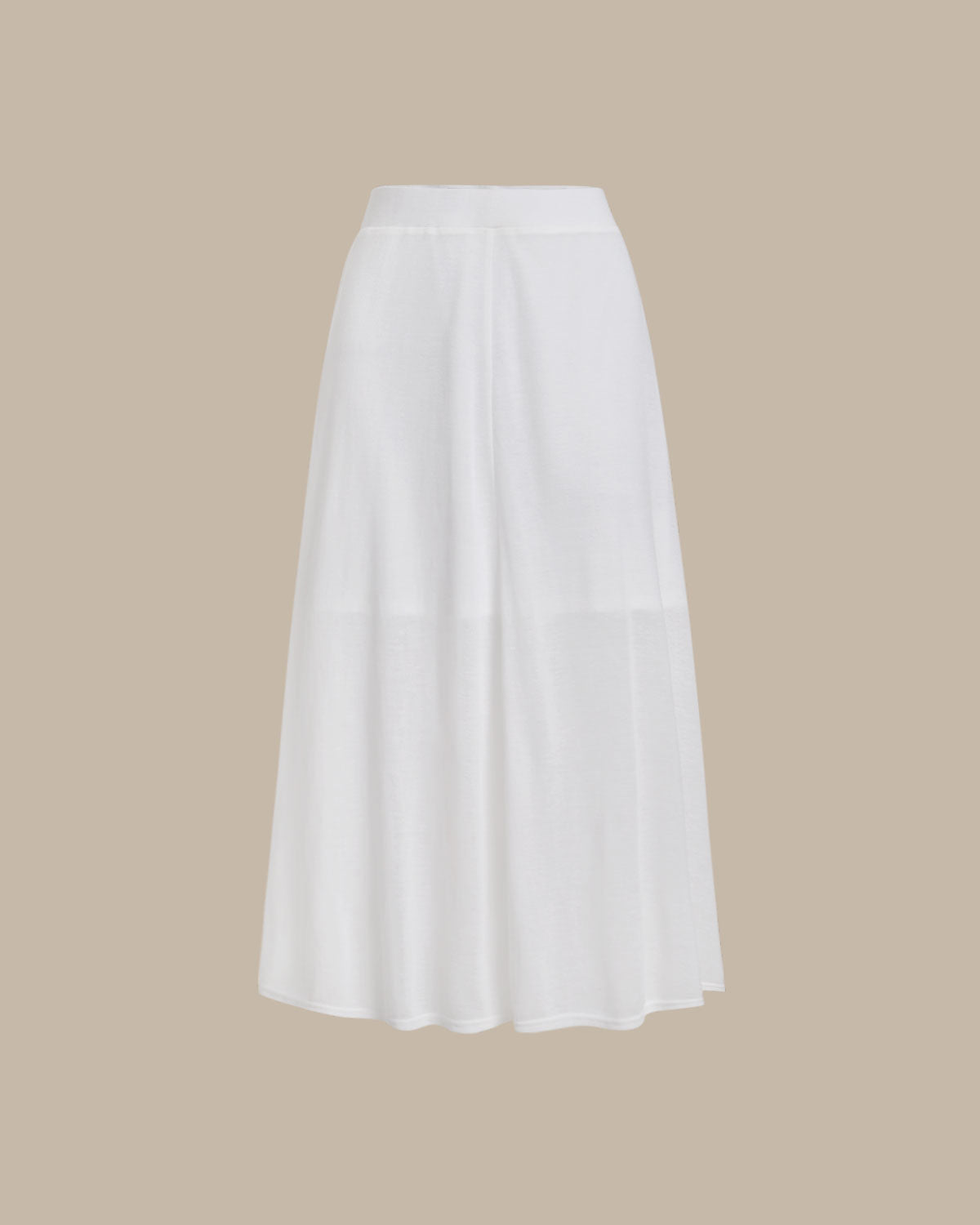 Women's Knitted Polyester Skirt White Bottoms - RIHOAS