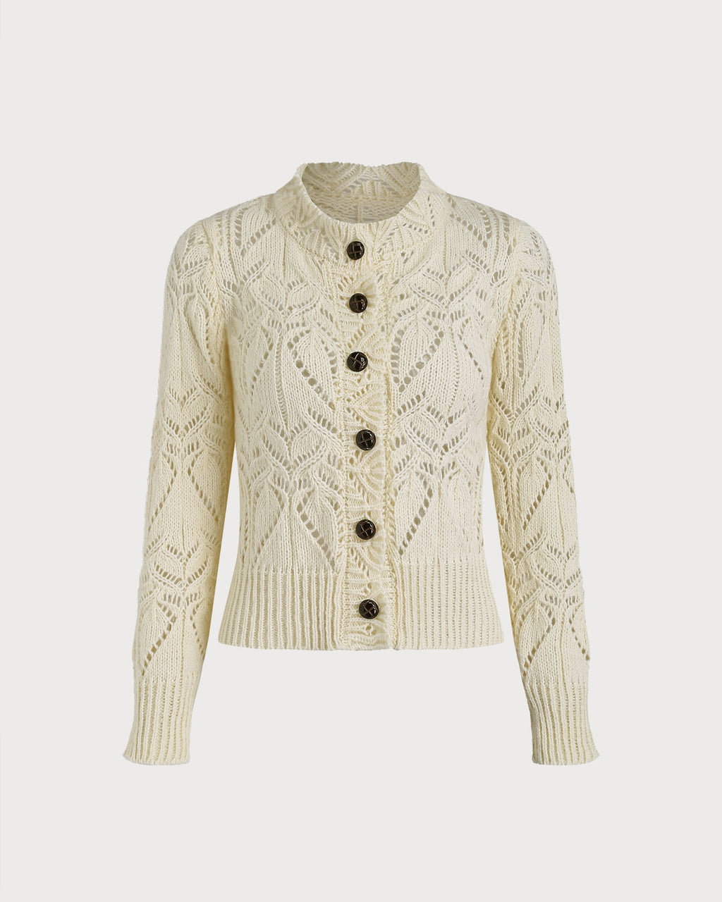 Women's Knitted Polyester Sweater Apricot Tops - RIHOAS