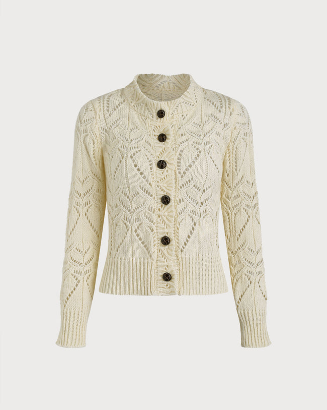 Women's Knitted Polyester Sweater Apricot Tops - RIHOAS