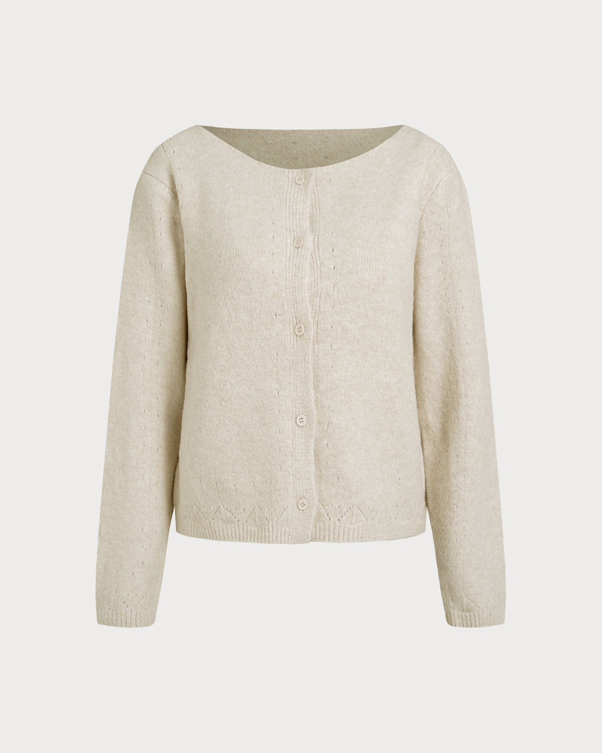 Women's Knitted Polyester Sweater Apricot Tops - RIHOAS