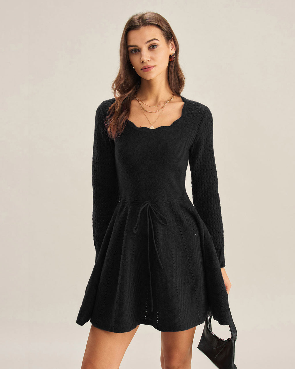 Women's Knitted Polyester Sweater Dress Dresses - RIHOAS