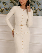 Women's Knitted Polyester Sweater Dress - RIHOAS