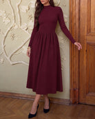 Women's Knitted Polyester Sweater Dress - RIHOAS