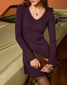 Women's Knitted Polyester Sweater Dress - RIHOAS