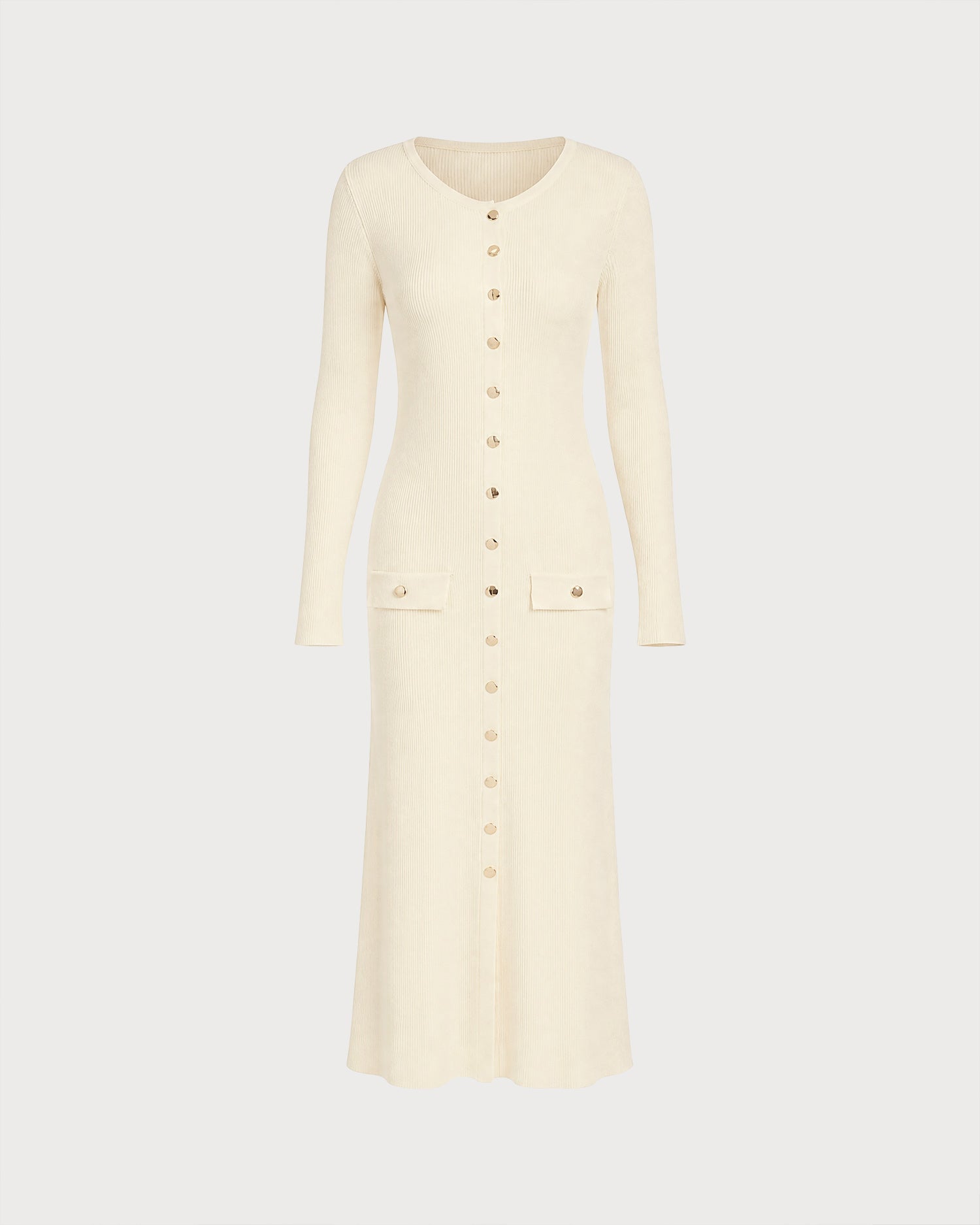Women's Knitted Polyester Sweater Dress - RIHOAS - 01