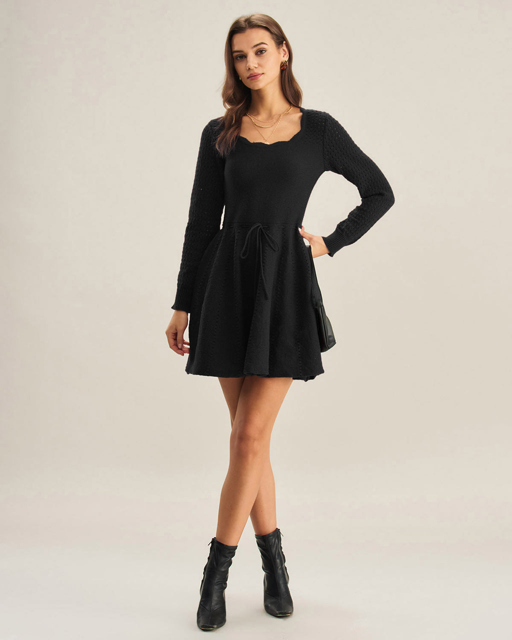 Women's Knitted Polyester Sweater Dress Dresses - RIHOAS
