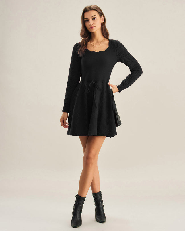 Women's Knitted Polyester Sweater Dress Dresses - RIHOAS