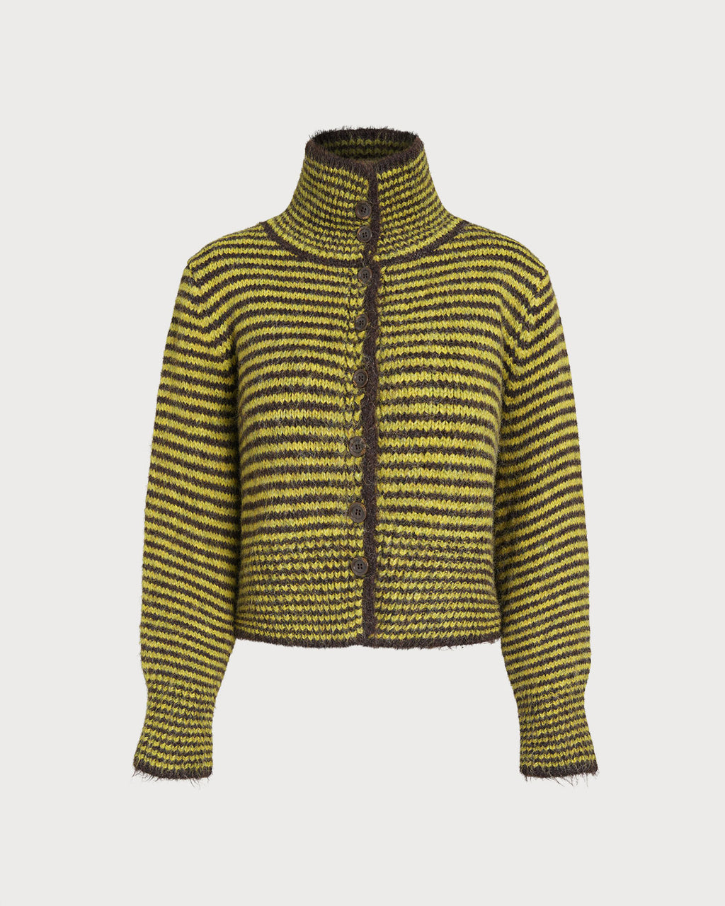 Women's Knitted Polyester Sweater Green Tops - RIHOAS