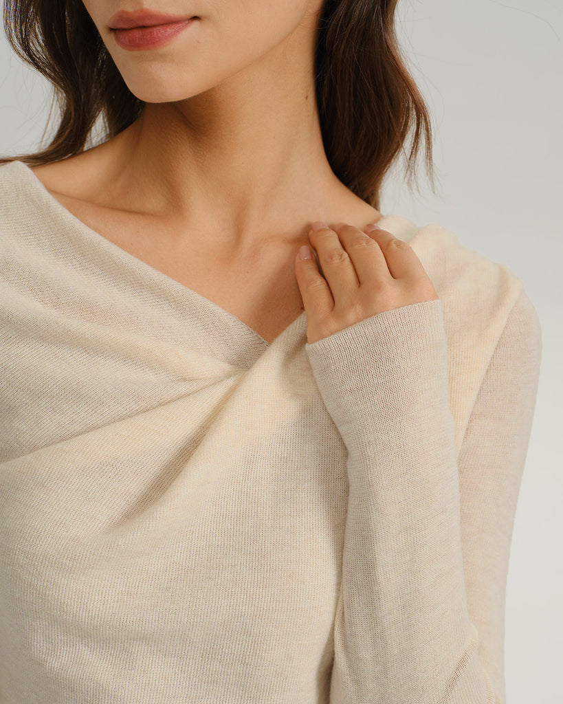 Women's Knitted Polyester Sweater Tops - RIHOAS