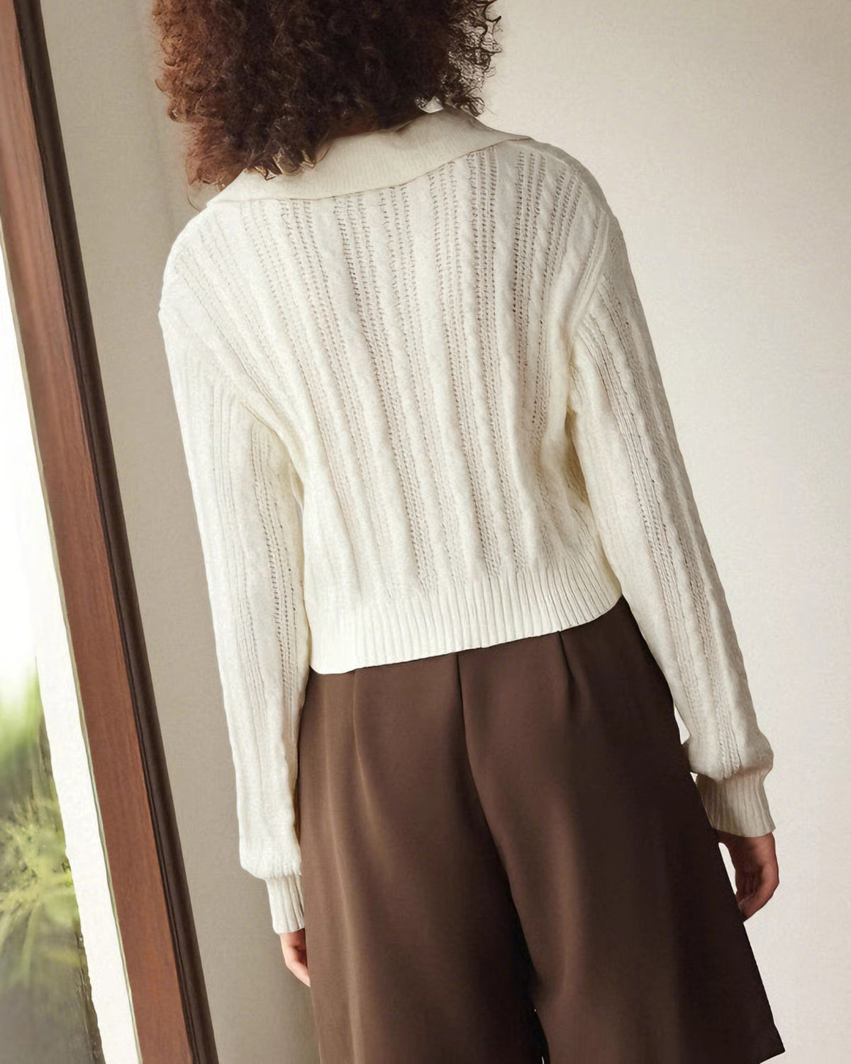 Women's Knitted Polyester Sweater Tops - RIHOAS