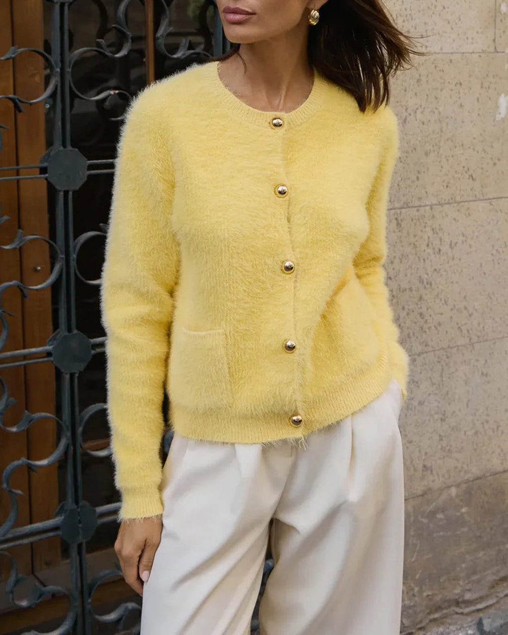 Women's Knitted Polyester Sweater Tops - RIHOAS