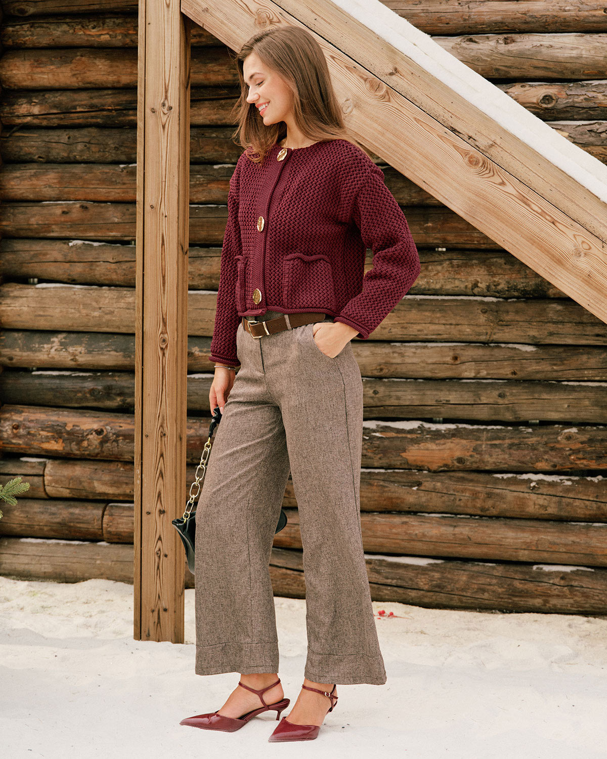 Women's Knitted Polyester Sweater Tops - RIHOAS