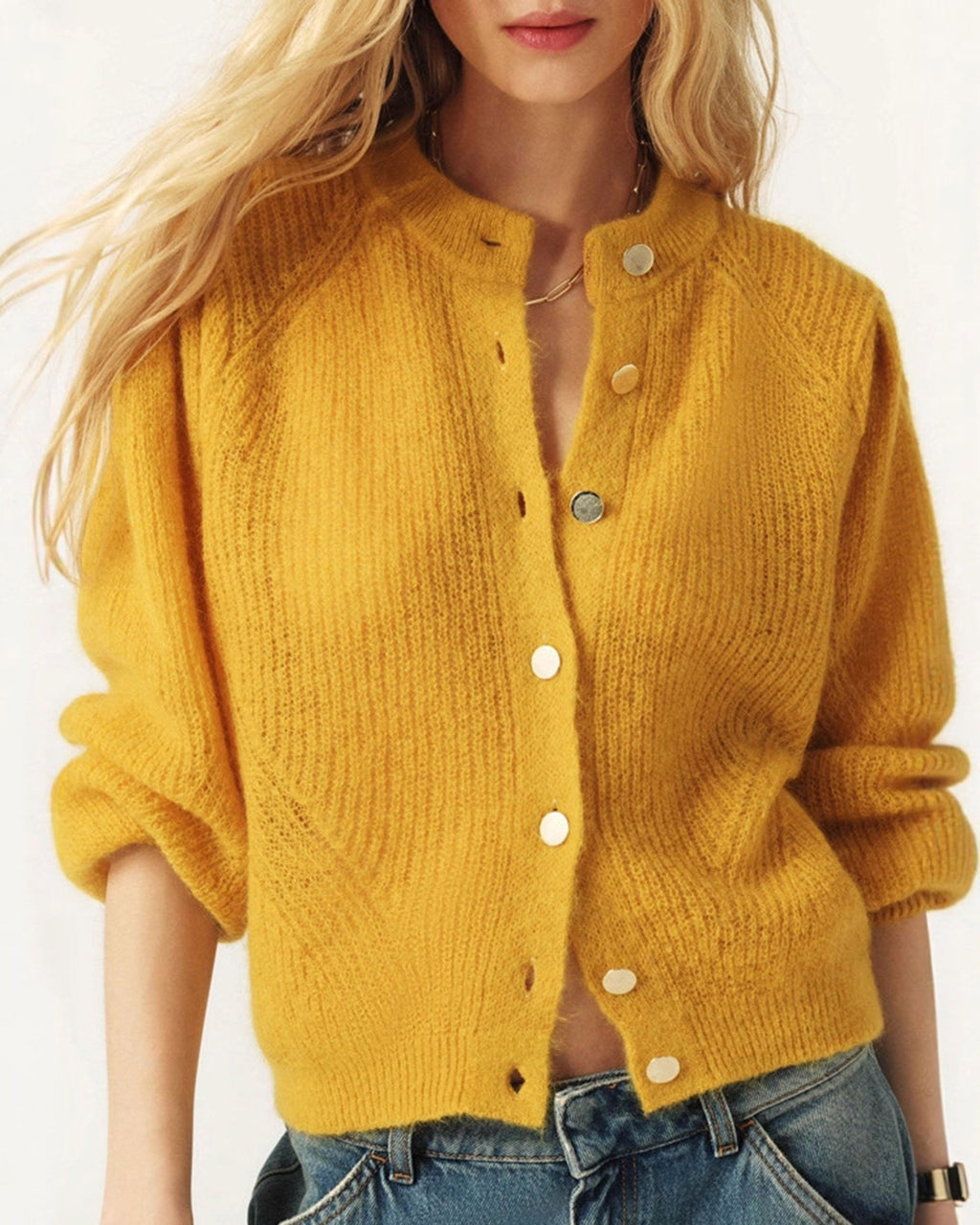 Women's Knitted Polyester Sweater Tops - RIHOAS