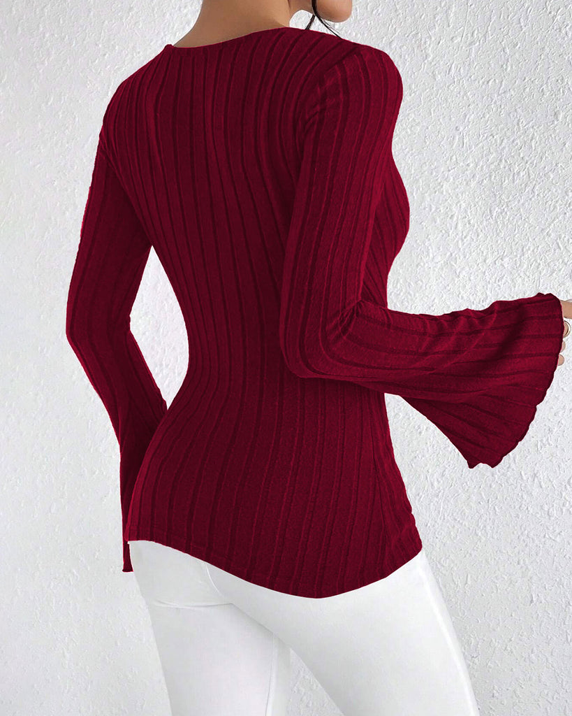 Women's Knitted Polyester Sweater Tops - RIHOAS