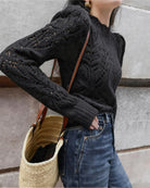 Women's Knitted Polyester Sweater Tops - RIHOAS