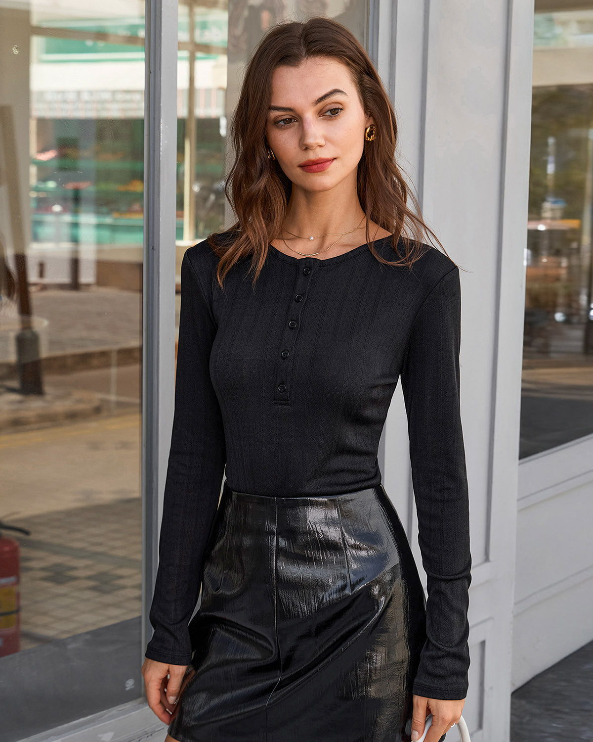 Women's Knitted Polyester Sweater Tops - RIHOAS