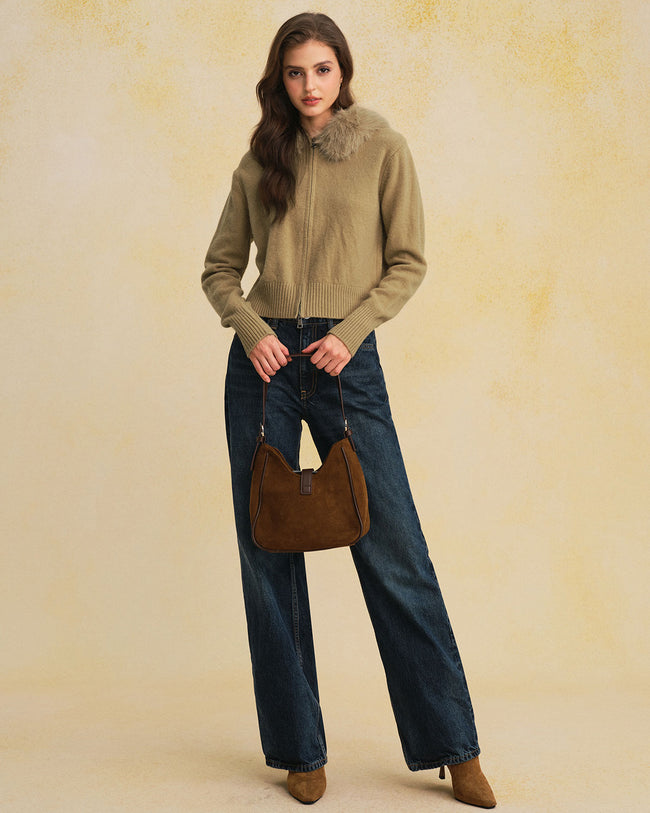 Women's Knitted Polyester Sweater Tops - RIHOAS