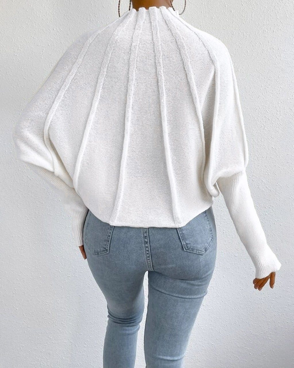 Women's Knitted Polyester Sweater Tops - RIHOAS