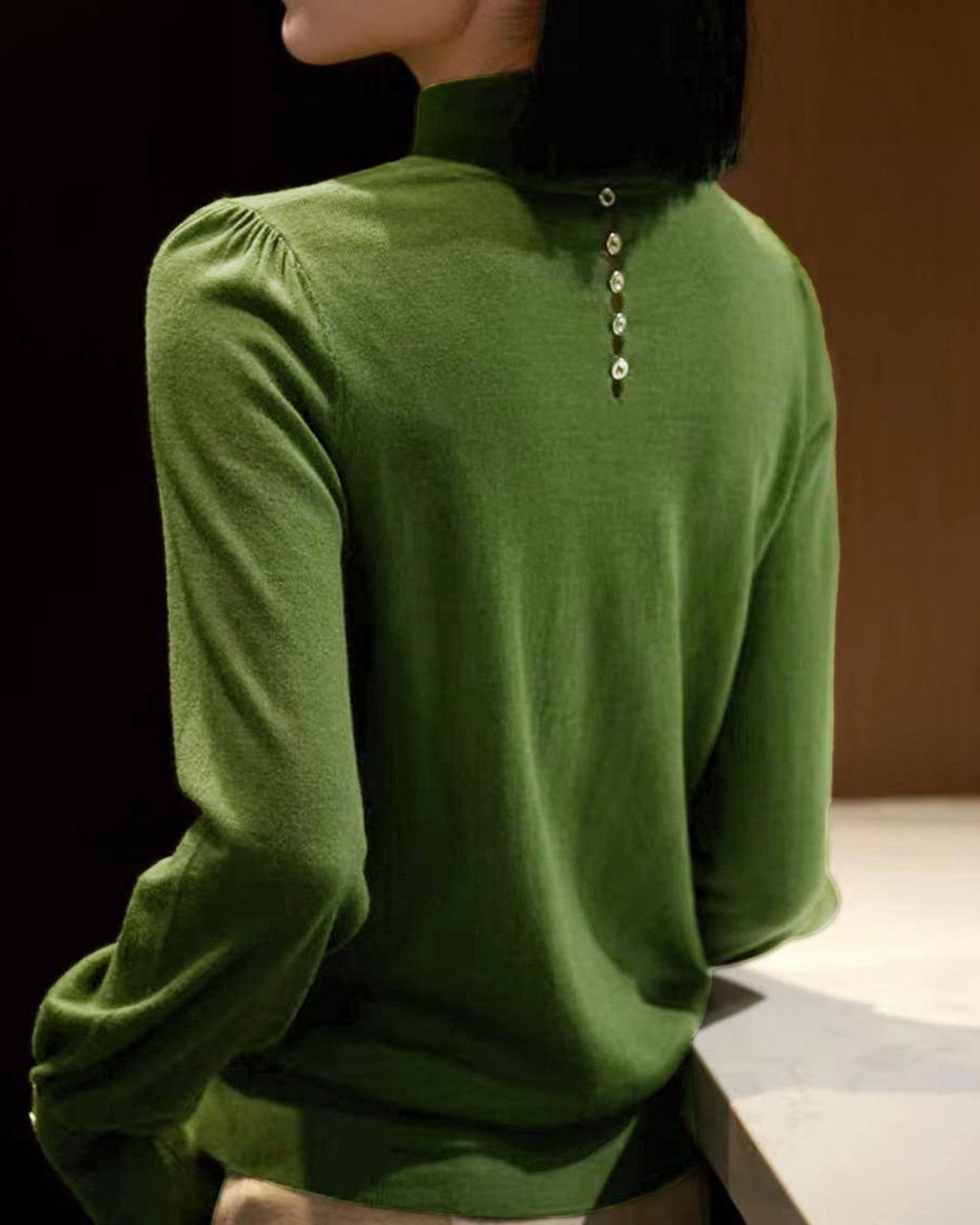 Women's Knitted Polyester Sweater Tops - RIHOAS