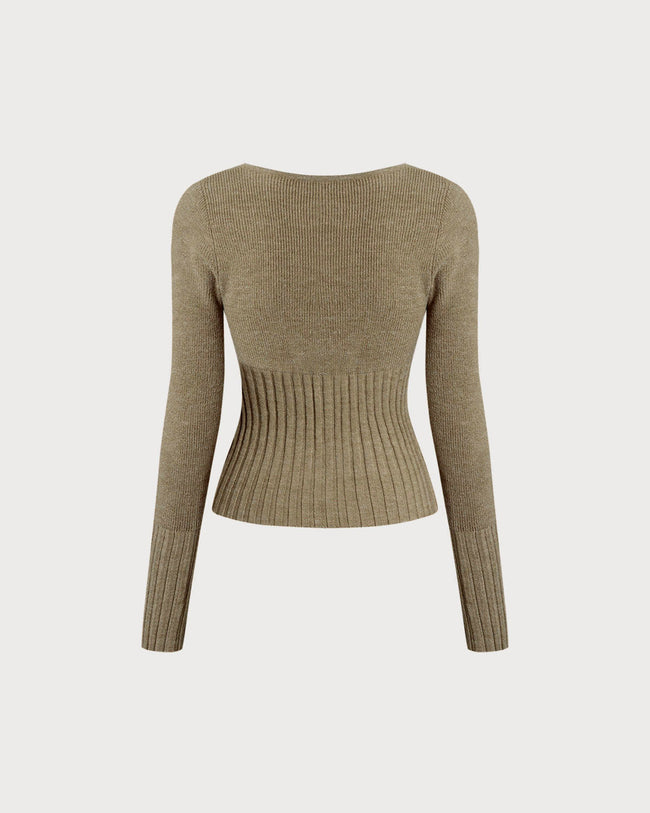 Women's Knitted Polyester Sweater Tops - RIHOAS