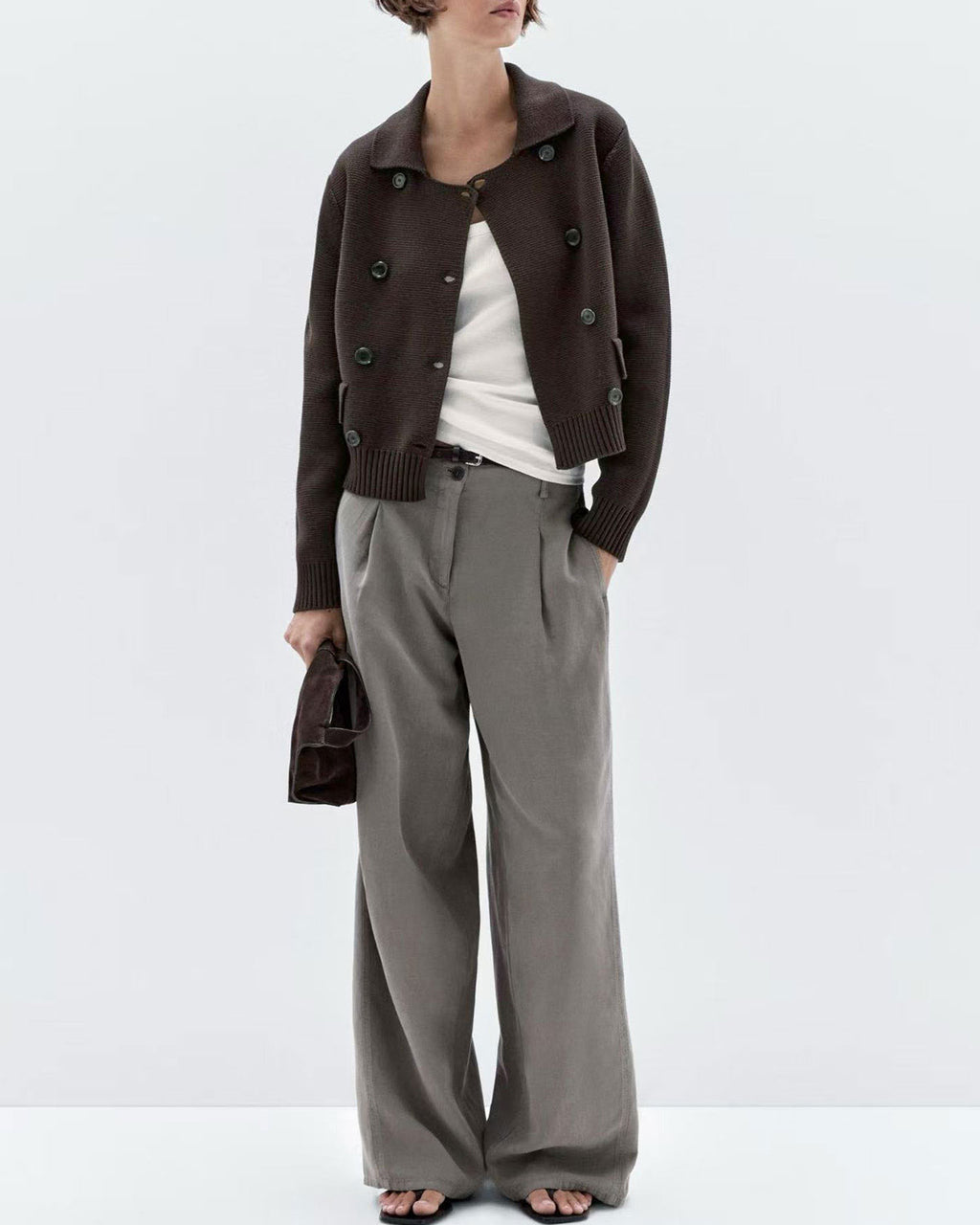 Women's Knitted Polyester Sweater Tops - RIHOAS