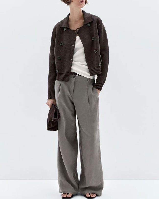 Women's Knitted Polyester Sweater Tops - RIHOAS