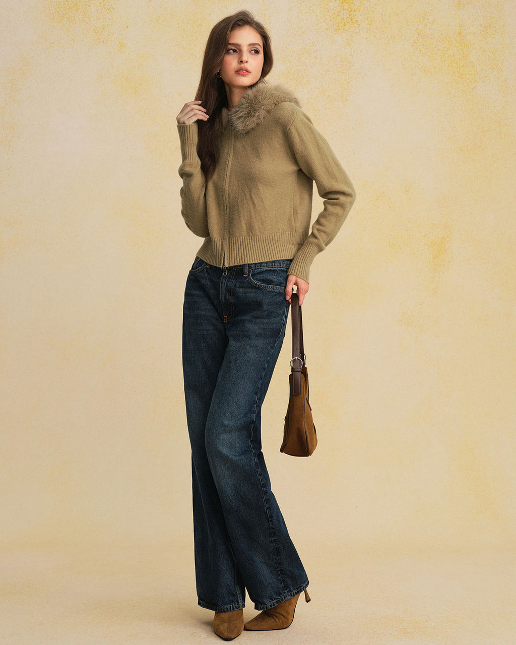 Women's Knitted Polyester Sweater Tops - RIHOAS