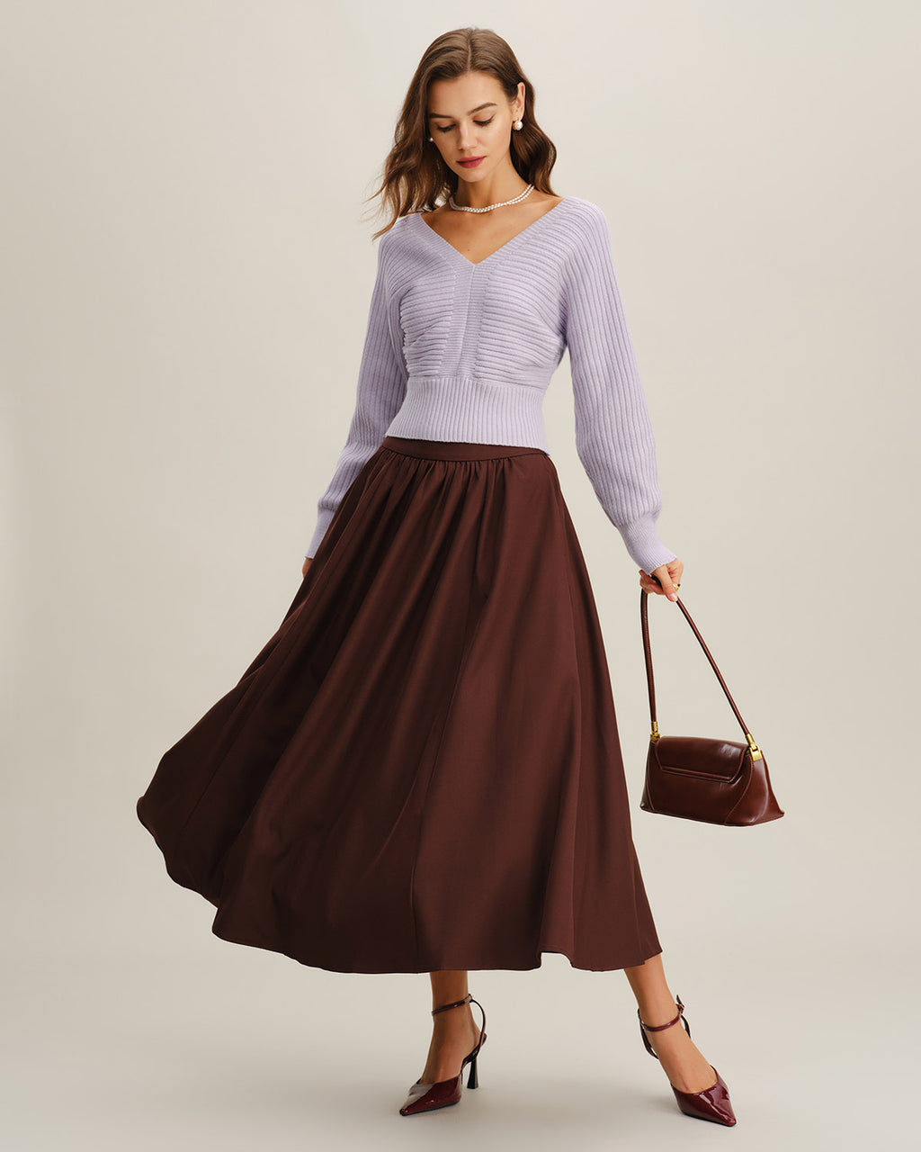 Women's Knitted Polyester Sweater Tops - RIHOAS